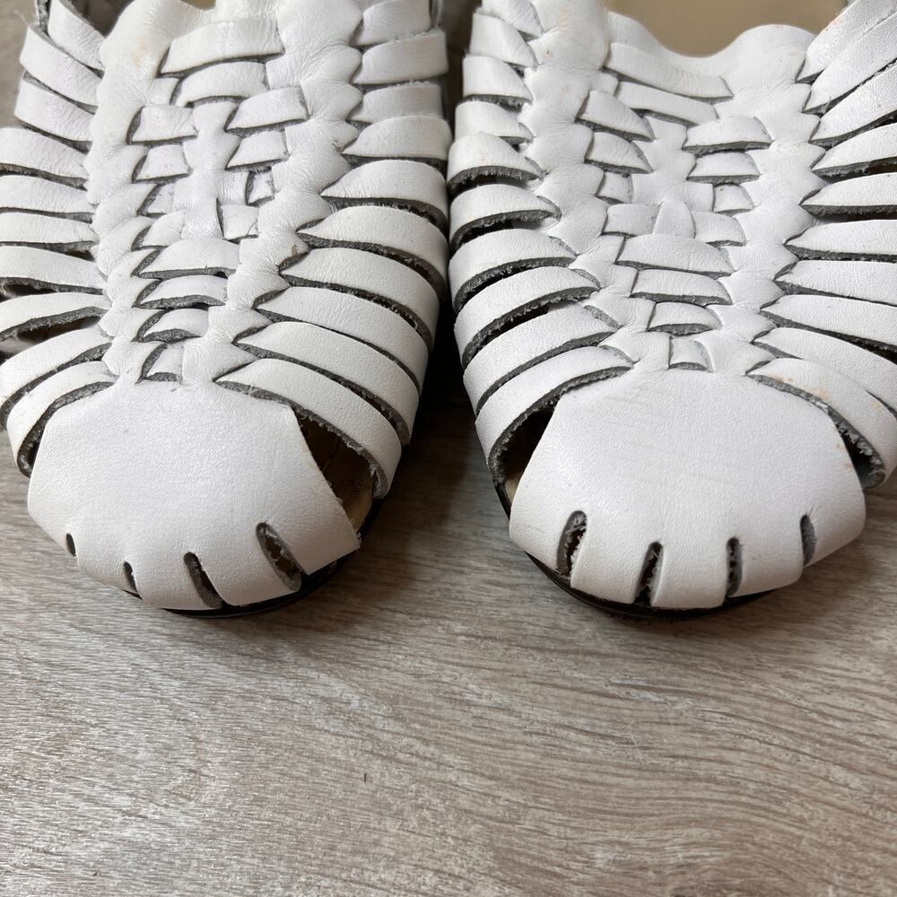 Softspots Shoes Womens Size 8 1/2 M White Leather Trinidad Huarache Flat - Picture 6 of 11